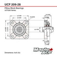 thumbnail image 4 of MAPLE ACE UCF209-28 R3 Triple-Lip Seal Flange Bearing 1-3/4" Bore 4-Bolt Solid, 4 of 5