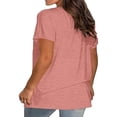 thumbnail image 4 of ZKCCNUK Womens Tops Under $5 Women's Summer Blouse Plus Size Summer Short Sleeve T-Shirts Casual Tunic Tops, 4 of 5