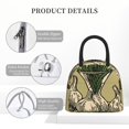 thumbnail image 4 of Honeii Vintage Garlic Bread Illustration Print Insulated Lunch Bag Women Reusable Lunch Box with Pocket for Work Picnic Travel -One Size, 4 of 6