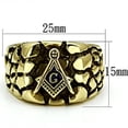 thumbnail image 2 of IP Gold(Ion Plating) Stainless Steel Ring with No Stone for Women Masonic Theme No Stone Stone Color Style TK778 Size 12, 2 of 3
