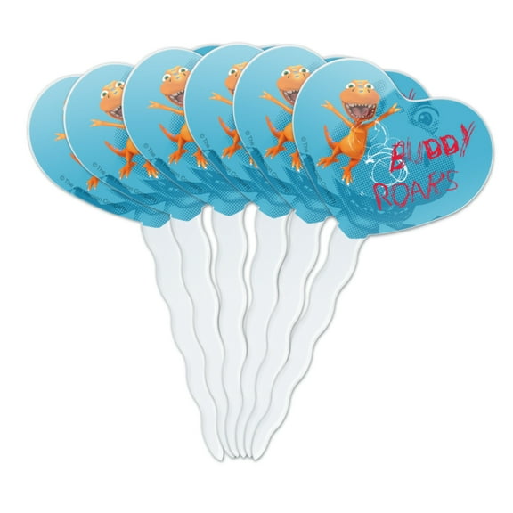 Dinosaur Train Buddy Roars T-Rex Heart Love Cupcake Picks Toppers Decoration Set of 6