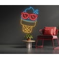 thumbnail image 2 of Ice Cream W/ Glasses Neon Sign, Ice Cream Parlor Wall Decor, 2 of 4