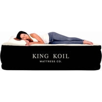 King Koil Pillow Top Plush Full Size Air Mattress with Built-in Pump for Home, Camping & Guests, 16" Inflatable Airbed Luxury Double High Adjustable Blow Up Bed, Waterproof, 1-Year Warranty
