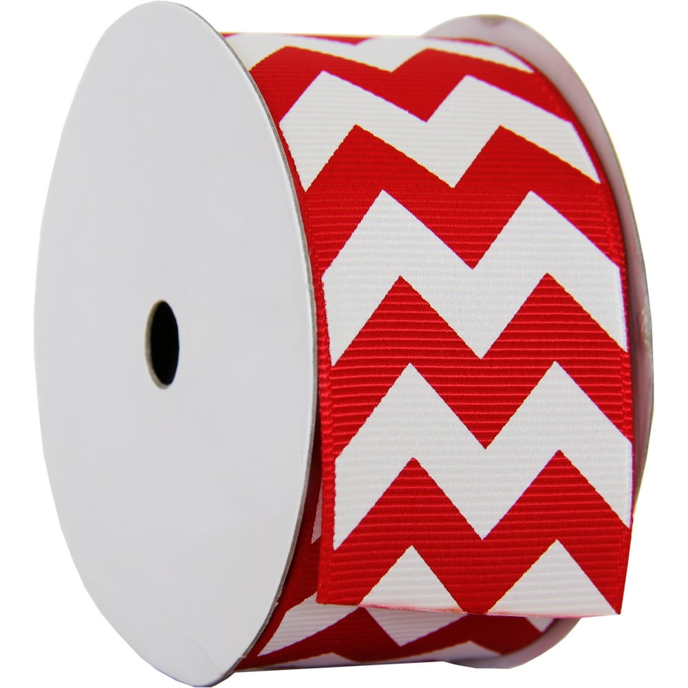 Grosgrain Chevron Ribbon by Threadart 1 1/2" 5 Yards Red Walmart