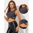 thumbnail image 2 of Camiseta corta sin mangas con cuello redondo y purpurina para mujer Multicolor Negro L, 2 of 4
