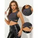 thumbnail image 2 of INSPIRE CHIC Camiseta corta sin mangas con cuello redondo y purpurina para mujer Multicolor Negro XL, 2 of 4