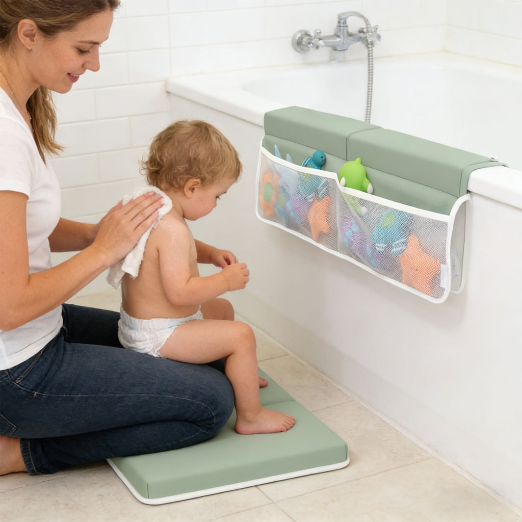 Bath Kneeling Pad Set Highlighting Memory Spume for Knee and Elbow Light second Storage Pouches and Not Slip Plan E