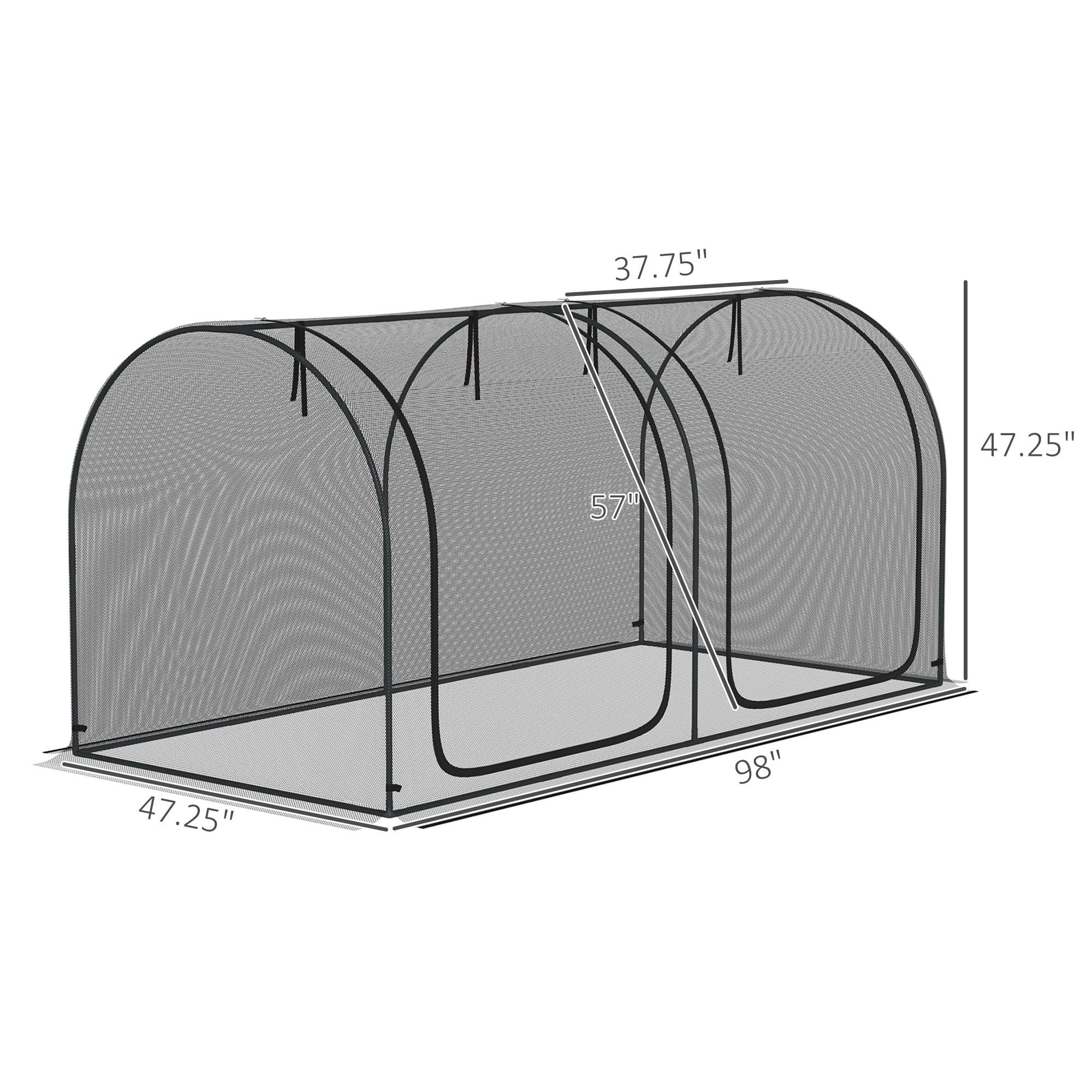 Plant Protection Tent, Crop Cage with Two Zippered Doors,Storage Bag and Ground Stakes, for Garden, Yard, Lawn