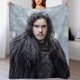 thumbnail image 1 of Manta de franela suave y acogedora de Jon Snow para niños y niñas, mantas de vellón cálidas de lujo para sofá, cama, camping, viajes, 40 x 30 pulgadas, 1 of 1