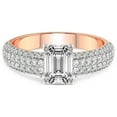 thumbnail image 3 of 1 Carat IGI Certified Emerald Shape Lab Grown Diamond Engagement Ring | 14K Rose Gold | Amira Luxe Secret Double Halo Diamond Ring | FG-VS1-VS2 Quality Friendly Diamonds, 3 of 4