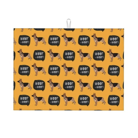 

Dish Drying Mat Cute German Shepherd Dog Highly Absorbent Microfiber Drying Mat Kitchen Counter or Sink Drawer Liner 16x18 Kitchen Drying Mat Coffee Mat Kitchen Essentials