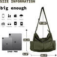 thumbnail image 4 of Canvas Messenger Bag Large Hobo Crossbody Bag with Multiple Pockets Casual Shoulder Tote Bag for Women and Men, 4 of 9