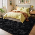 thumbnail image 4 of Janvonne Fluffy Area Rugs for Living Room,6x9ft Black Soft Non Skid Shaggy Carpets for Bedroom, Dorms, Home Decor, 4 of 6