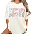 thumbnail image 4 of Jesus Floral Christian Graphic Casual T-Shirt for Women, 4 of 6