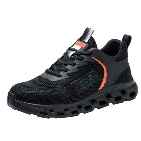 Safety Shoes Men'S Work Shoes Cushioning Work Trainers Lightweight Anti-Smashing Steel Toe Shoes 6-9.5