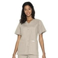 thumbnail image 1 of Landau Essentials Women's Snap Front Scrub Top, Classic Relaxed Fit, V-Neck, 4 Pockets, 1 of 1