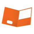 thumbnail image 1 of Carpeta Oxford de papel texturizado con doble bolsillo, letra naranja, 1 of 3