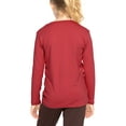 thumbnail image 3 of Stretch Is Comfort Girl's Poly/Spandex Crew Neck Long Sleeve Top Red Small, 3 of 6