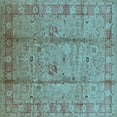 thumbnail image 1 of Ahgly Company Indoor Square Oriental Light Blue Industrial Area Rugs, 3' Square, 1 of 4