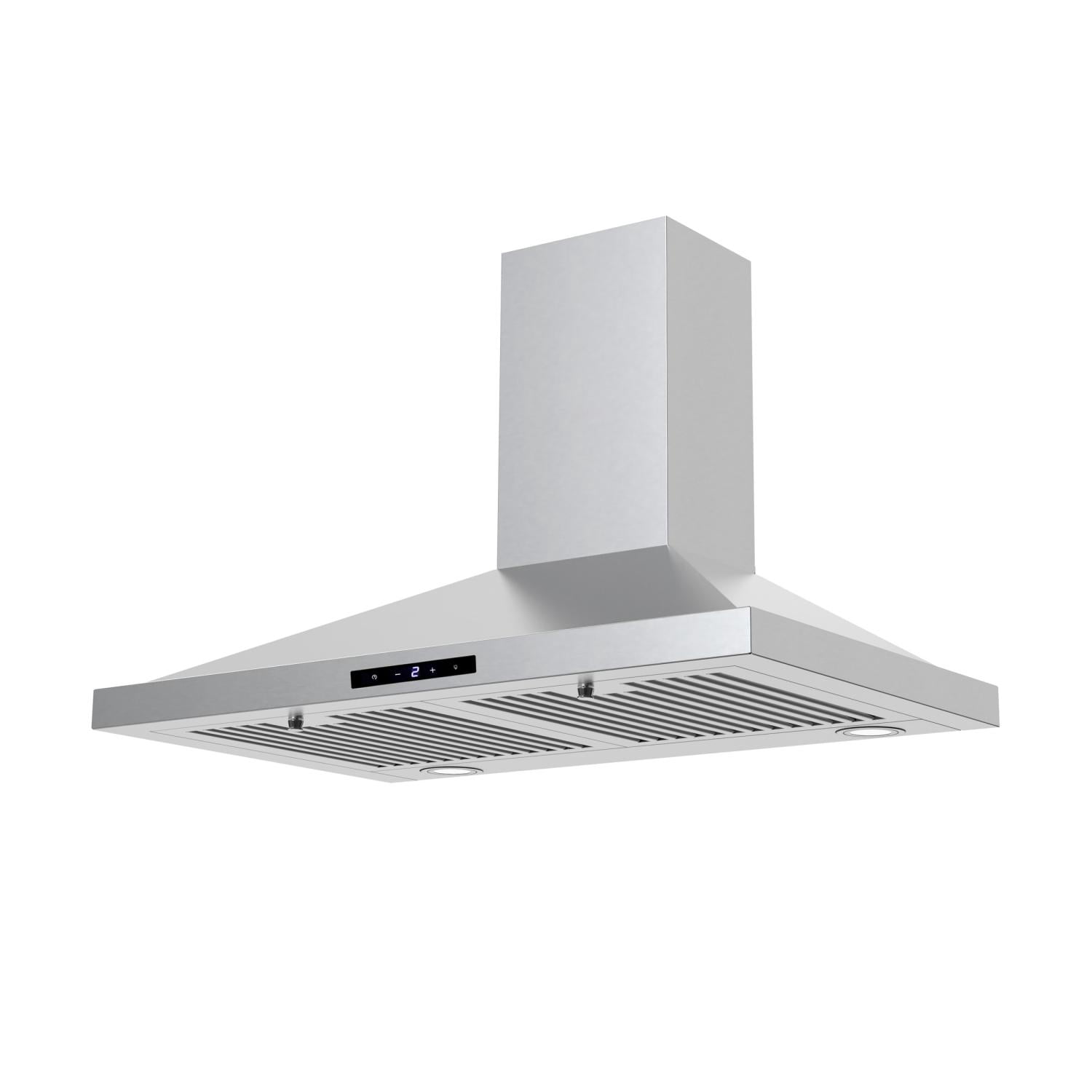 30" Stainless Steel Wall Mount Range Hood - 450 CFM, 3-Speed with LED Light, Dishwasher Safe Filters, 120V‌
