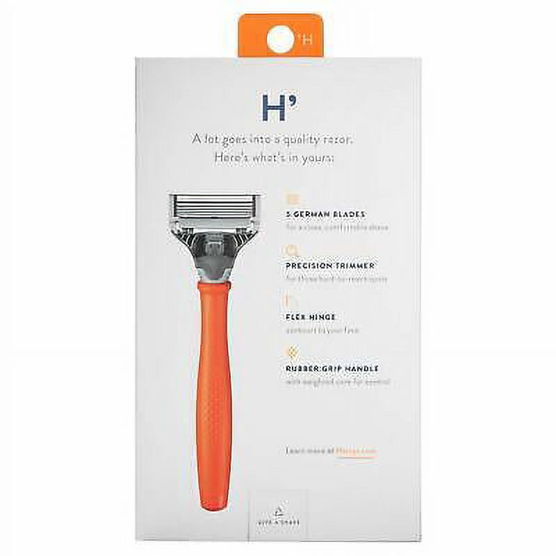 Harry's Men's Razor with 6 Razor Blades AND Shaving Gel 2 oz (Orange)