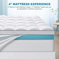 thumbnail image 3 of Twin Size Dual Layer 4 Inch Memory Foam Mattress Topper, 2 Inch Gel Memory Foam and 2 Inch Cooling Pillow Top Mattress Pad Cover for Back Pain, Medium Support, 3 of 6