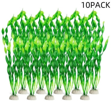 Kabuer Artificial Aquarium Plants, Seaweed Water Plants for Fish Tank Decorations, 10 Pcs
