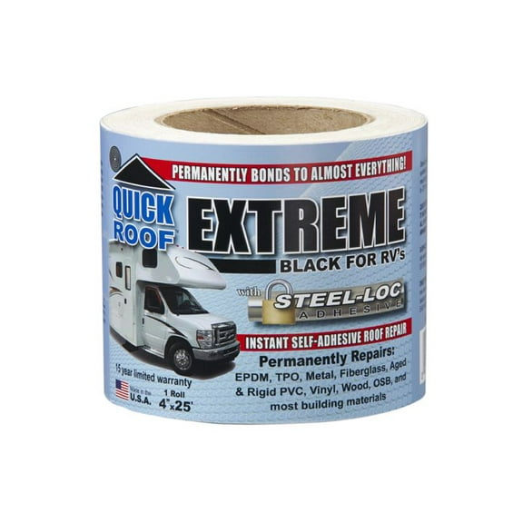 Cofair Products B-UBE425 Quick Roof Extreme With Steel-Loc Adhesive - 4" x 25', Black