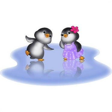 Wallhogs Penguins Flirting Wall Decal