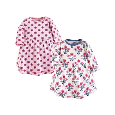 UPC: 0660168663976 | Touched by Nature Baby and Toddler Girl Organic Cotton Long-Sleeve Dresses 2pk  Abstract Flower  3 Toddler