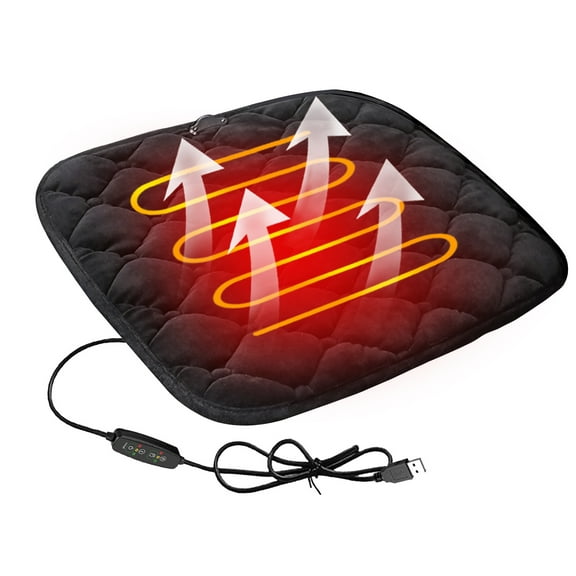 USB Heated Car Seat Cover,  Winter Car Seat Warmer, Universal Heated Seat Cushion for Car Office Chair Truck SUV Outdoor Stadium Wheelchair, Car Seat Heater with 3 Heaitngs &  Auto-Off Timers