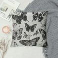thumbnail image 2 of Awypu Throw Pillow Covers for Couch Butterflies Bed Or Sofa Pillows Case Seamless Pattern of Black Silhouettes of Butterflies On White Background Decorative Square Cushion Covers, 2 of 5