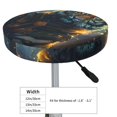 thumbnail image 4 of KLL Forest Meditating Tiger Round Bar Chair Cushion Cover 13 inch ,Bar Stool Protector with Elastic, Soft Washable, 4 of 6