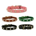 thumbnail image 3 of SPRING PARK Adjustable Faux Leather Rhinestones Studded Pet Puppy Dog Collar Neck Strap, 3 of 7