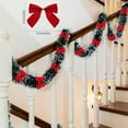 thumbnail image 6 of Xtnmypj 3 Pack 6.56ft Christmas Tinsel Garlands with Bows Snowflake for Home Mantle Fireplace Stairs Door Xmas Tree Home Decor, Metallic Twist Hanging Tinsel Garland for Christmas Decorations, 6 of 6