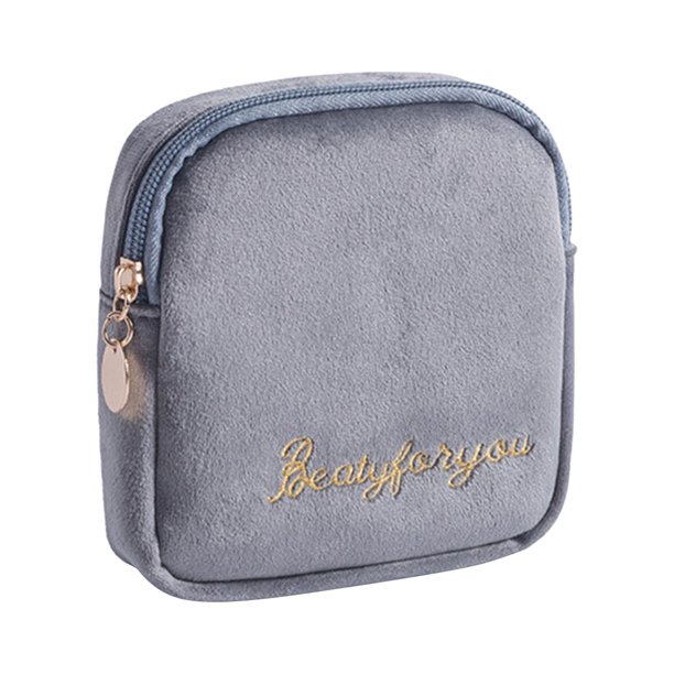 Bolsa de almacenamiento para Toallas sanitarias Sunnimix, Bolsa para Copa menstrual, 13x13x4cm, Gris