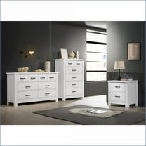 3-Piece Cassini Bedroom Set, Modern Dresser, Chest, Nightstand | White | Engineered Wood
