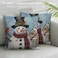 thumbnail image 3 of Nawypu  Christmas Snowman Winter Throw Pillow Cover Super Soft Birds Mistletoe Holly Fir Snow Holiday Xmas Outdoor Home Decor Pillows Cushion Case for Sofa Couch, 3 of 5