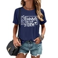 thumbnail image 2 of Ankishi Funny Tshirt Women Stronger Than The Storm Summer Graphic Tees Casual Crew Neck Tops Short Sleeve for Travel Dating, 2 of 7