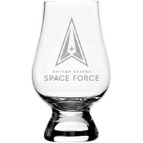Etched Laser Art Military Themed Etched Glencairn Crystal Whisky Glass Air Force, Space Force