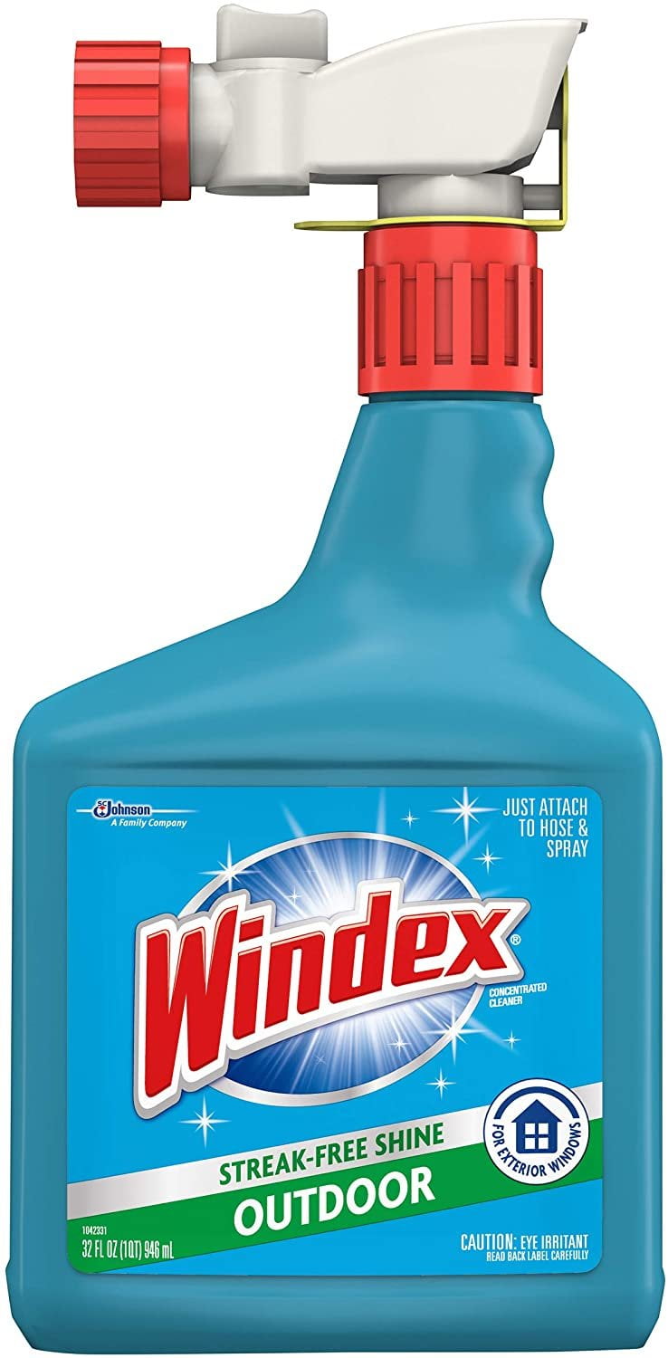 Windex Outdoor Window, Glass, & Patio Cleaner with Hose Attachment, 32