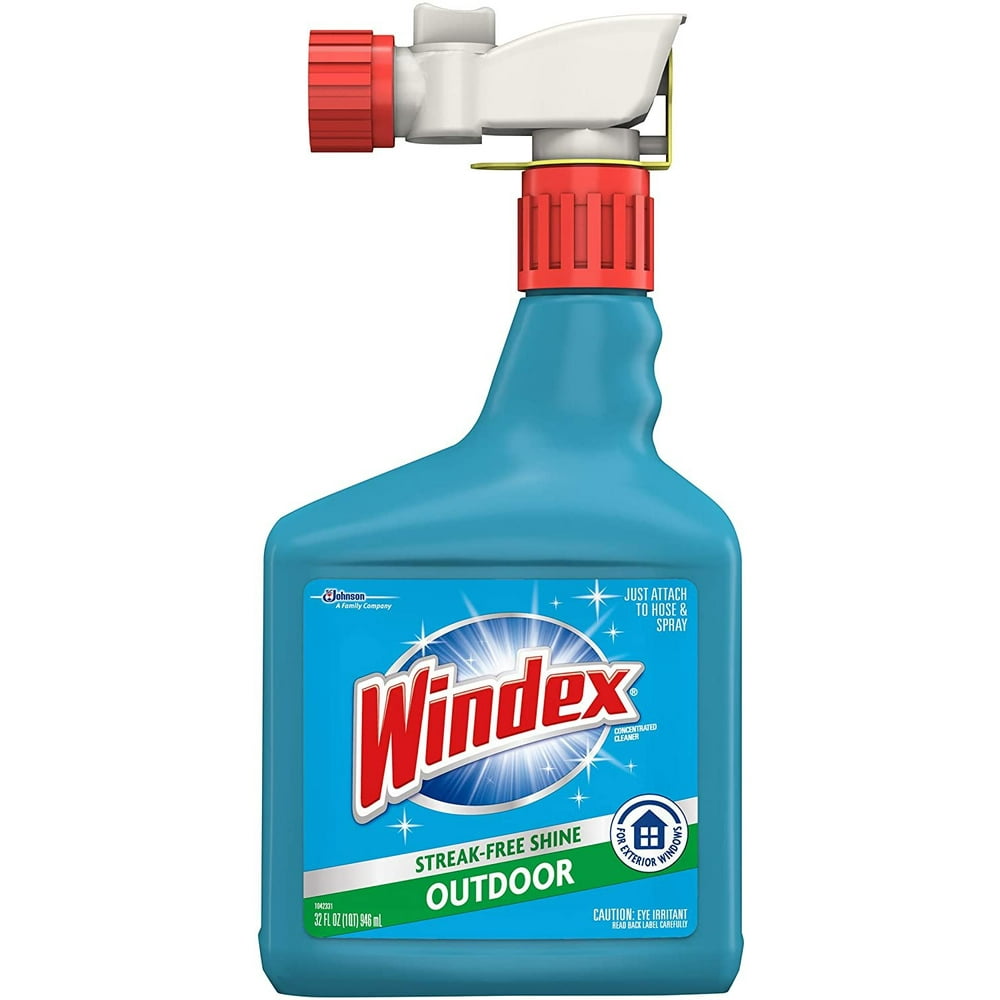 Windex Outdoor Window, Glass, & Patio Cleaner with Hose Attachment, 32