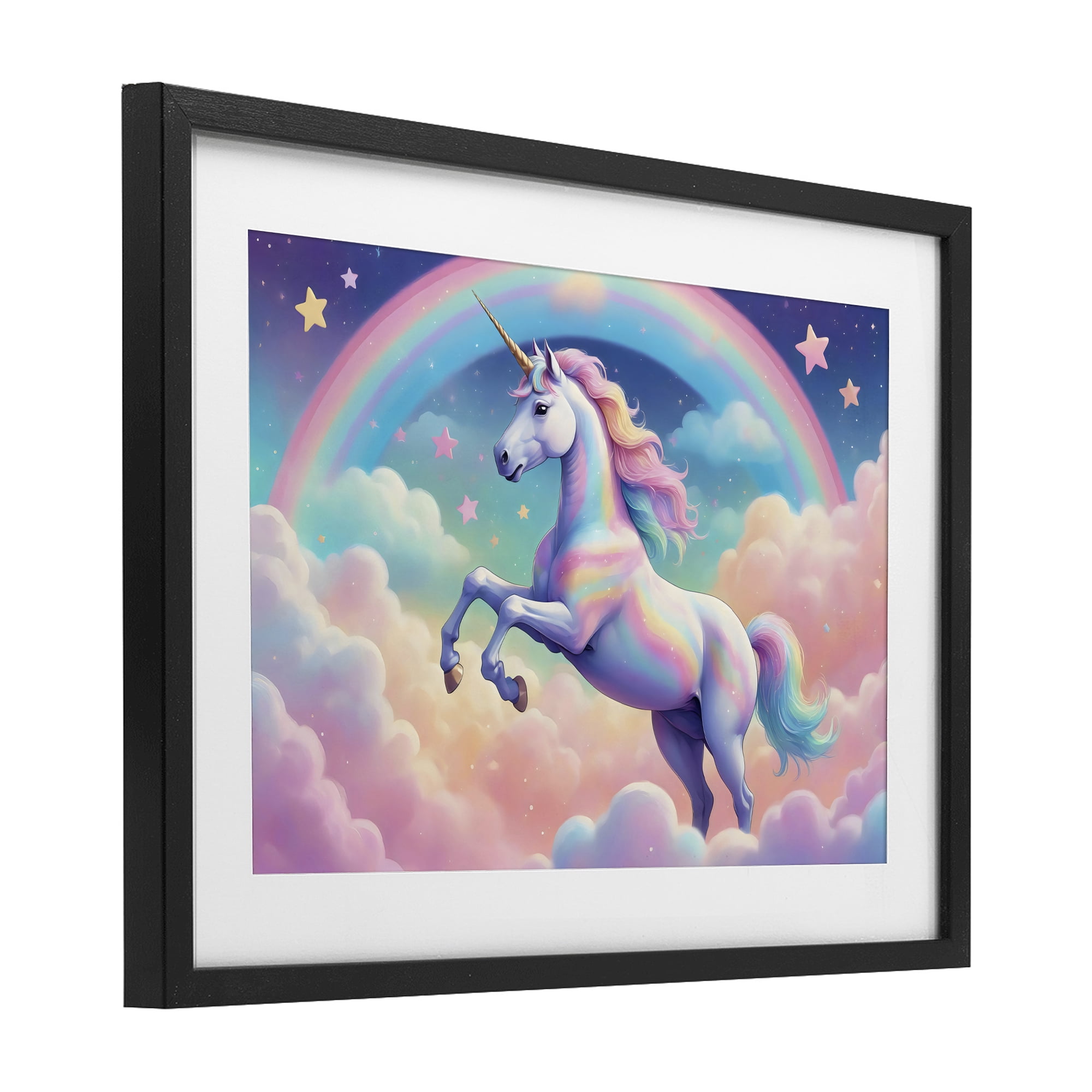 Stupell Industries Colorful Galaxy Unicorn Black Framed Print Under Glass, design by Creative Studio