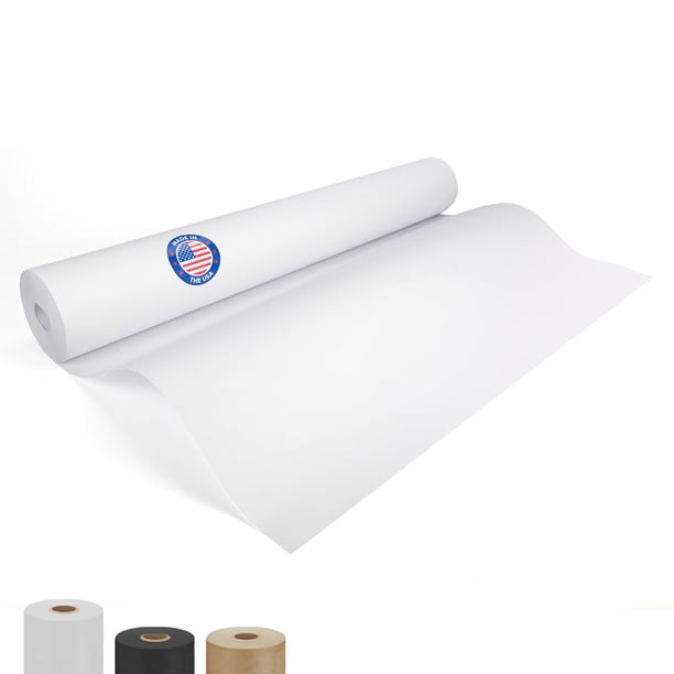 Rollo de papel kraft blanco IDL para embalaje de 24 cm x 1200 cm, 50 libras