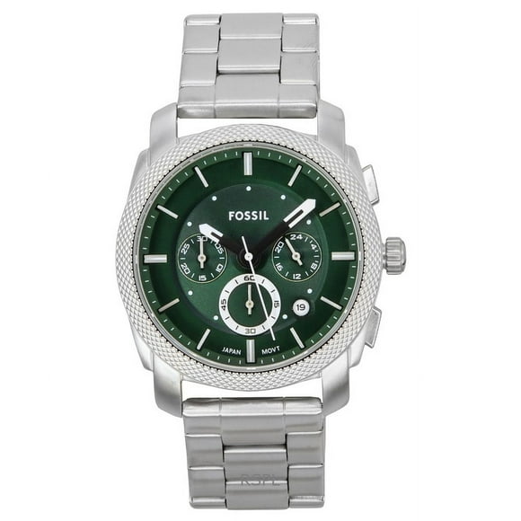Fossil Machine Chronograph Stainless Steel Green Dial Quartz FS6079 Men's Watch