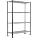 thumbnail image 1 of =Estantería de almacenamiento de metal de 4 hilos, estantes ajustables, estantes de almacenamiento de pie para lavandería, baño, cocina, despensa, clóset (negro, 14 pulgadas de profundidad x, 1 of 8