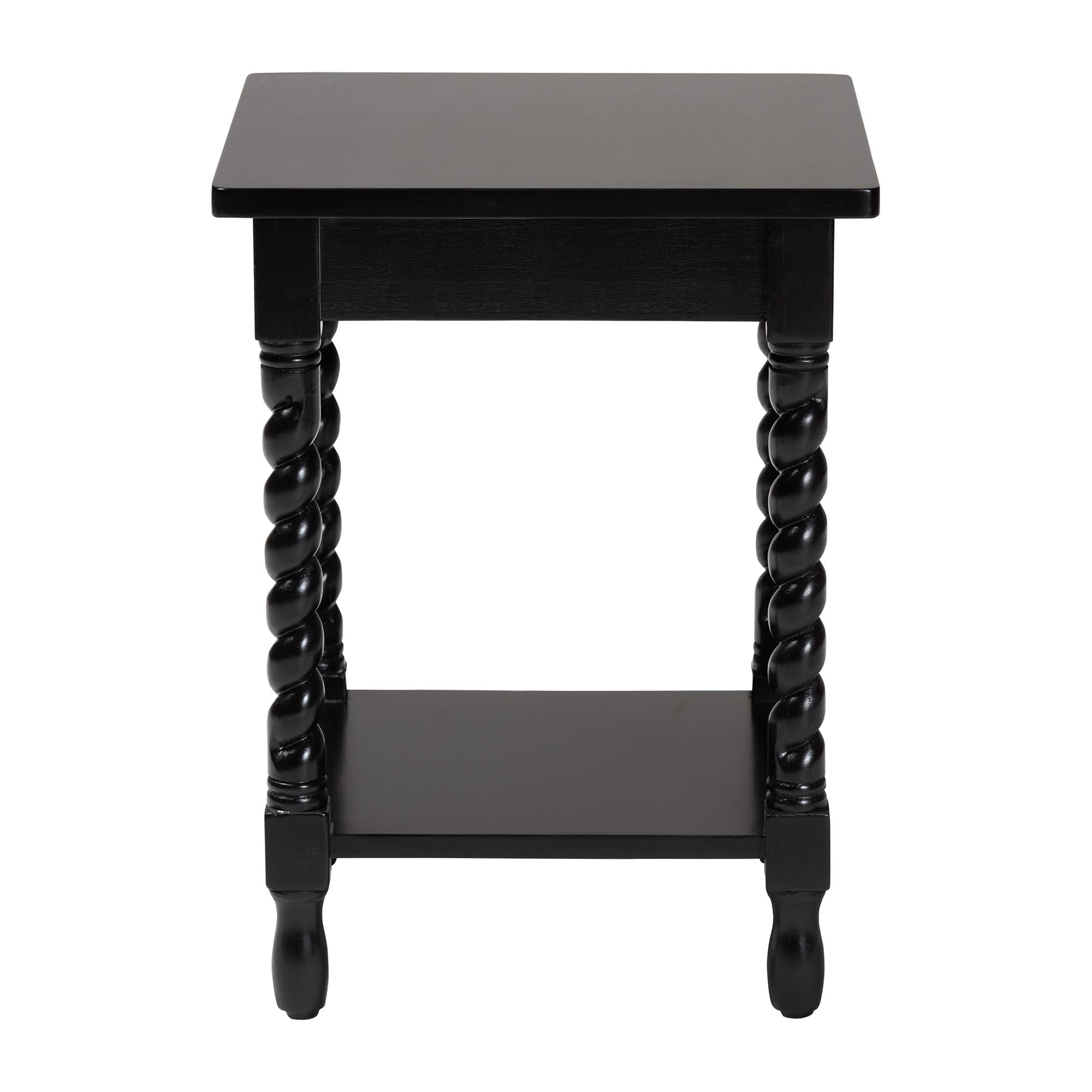 bali & pari Niklas Mid-Century Nightstand, 1-Drawer, Black