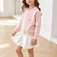 thumbnail image 5 of Nilvkv Cardigan for Girls, Sweaters for Girls, Crew Neck Button-Up Knit Cardigan with 3D Bee Applique for Spring and Fall Wear Pink 8-9 Years, 5 of 8