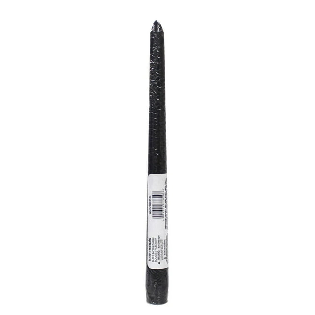 Hometrends 10" Black Unscented Taper Candle