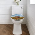 thumbnail image 2 of ZUXONGSY Highland Cow Sunflower Toilet Lid Seat Cover Oblong Toilet Seat Cover with Elastic Bottom Decorative Round Elongated Toilet Lid Covers Fit Size 17.3 x 13 Inches, 2 of 6